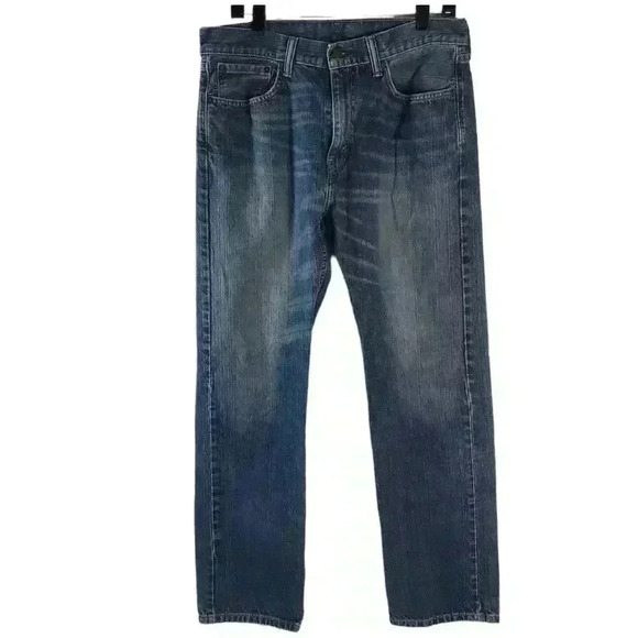 Levis Jeans Mens 33x32 Blue 505 Regular Straight Medium Denim - Picture 1 of 10
